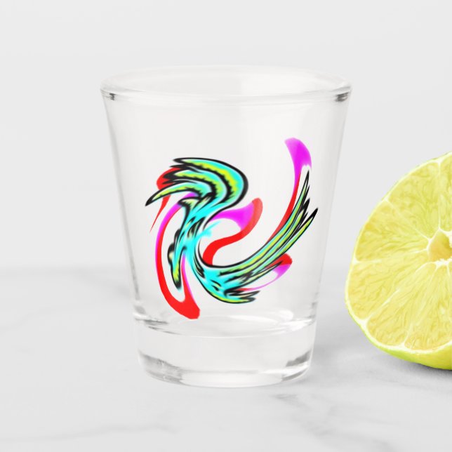 Rose der geteilten Liebe Schnapsglas (Vorderseite)