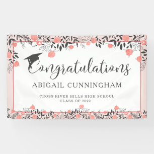 Rose der Graduierungspartei Gold Blush Banner