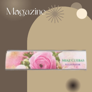 Rose der klassischen Blume Bouquet Abstrakt Schreibtischnamensplakette