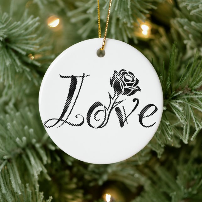 Rose der Liebe Keramik Ornament (Baum)