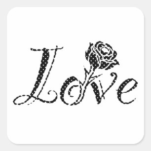 Rose der Liebe Quadratischer Aufkleber