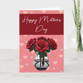 Rose der Mutter im Vase-Herzmuster Dankeskarte