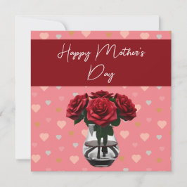 Rose der Mutter mit Blumenstrauß und Rot Dankeskarte