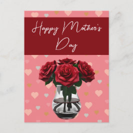 Rose der Mutter mit Blumenstrauß und Rot Postkarte