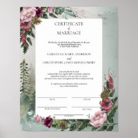 Rose der Pine Forest Burgund Eheurkunde