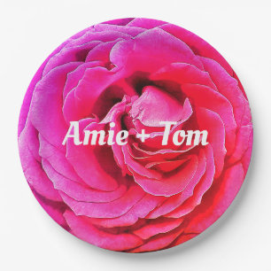 Rose der rosa Blume, Teller für die Hochzeit von P