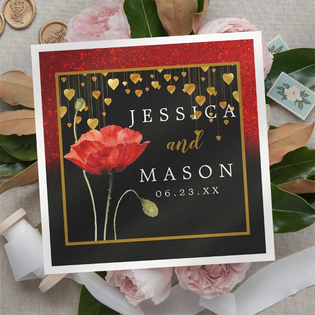 Rose der Roten Liebe Hochzeitcocktail Napkins Serviette (Von Creator hochgeladen)