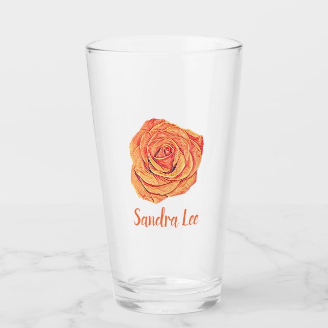 Rose der tropischen Mandarine Glas (Vorderseite)