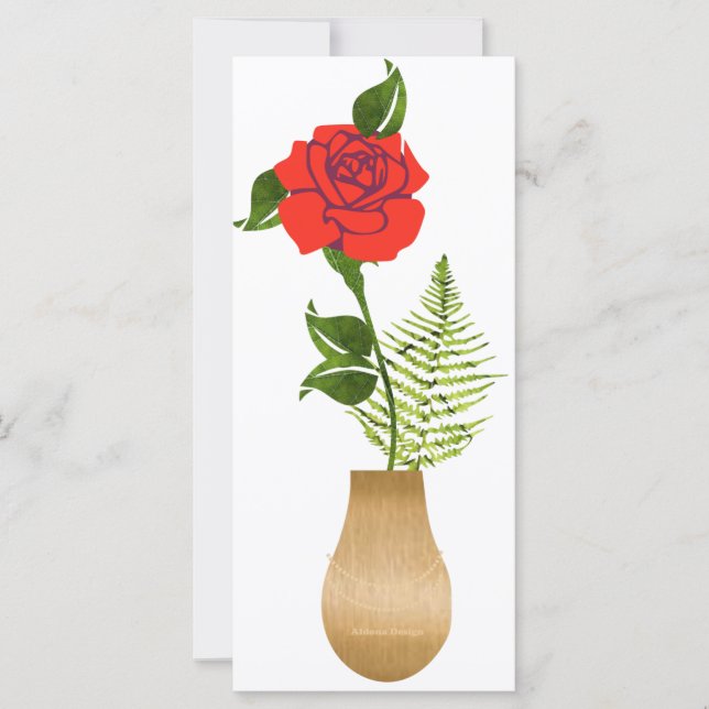 Rose der Vase-Flachkarte (Vorderseite)