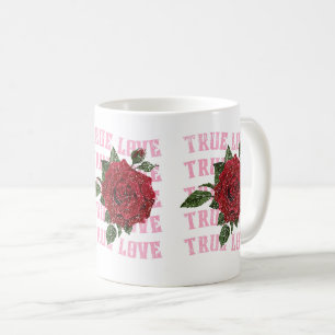 Rose der wahren Liebe Romantischer Valentinstag Kaffeetasse