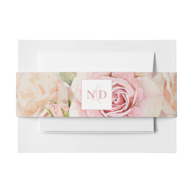 Rose der Wasserfarbe im Sommer Rosa Rosa Einladungsbanderole (Vorderseite Beispiel)