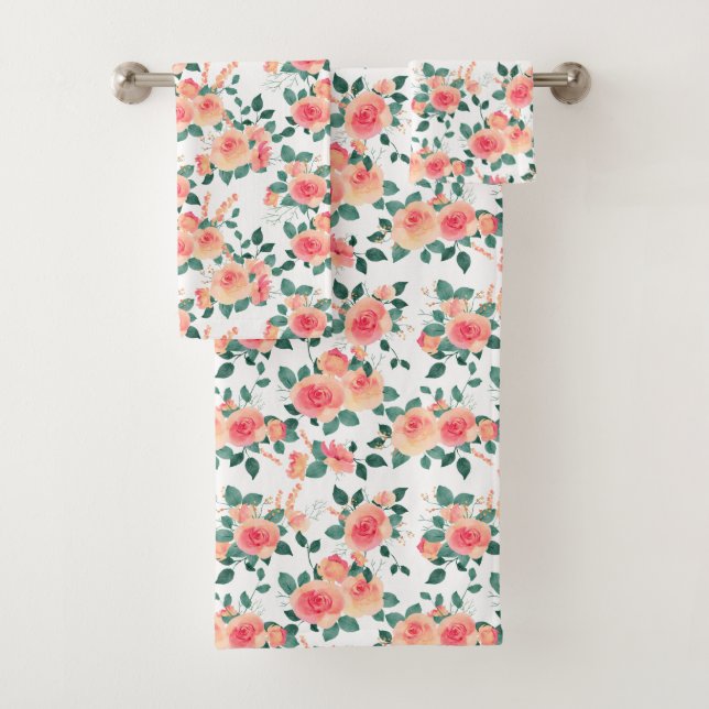 Rose der Wasserfarben  Badhandtuch Set (Insitu)