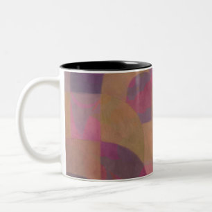 Rose der Wüste - Warme Abstrakte Geometrie Zweifarbige Tasse