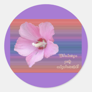 Rose des Aufklebers der Sharon-Party Einladung Runder Aufkleber