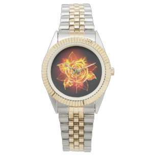 Rose des blühenden Feuers Armbanduhr