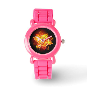 Rose des blühenden Feuers Armbanduhr
