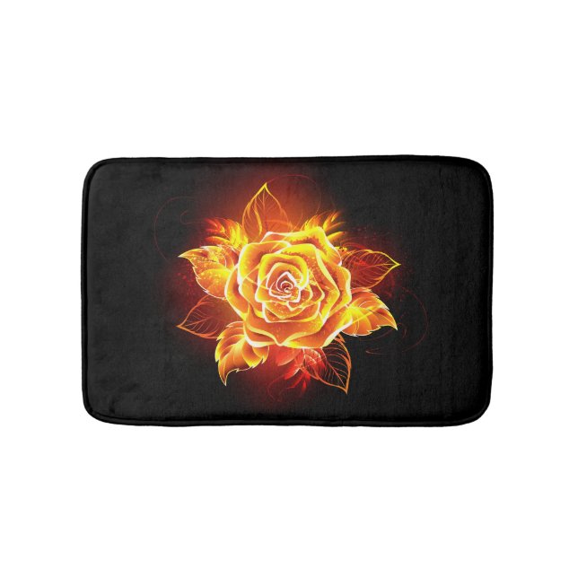 Rose des blühenden Feuers Badematte (Vorderseite)