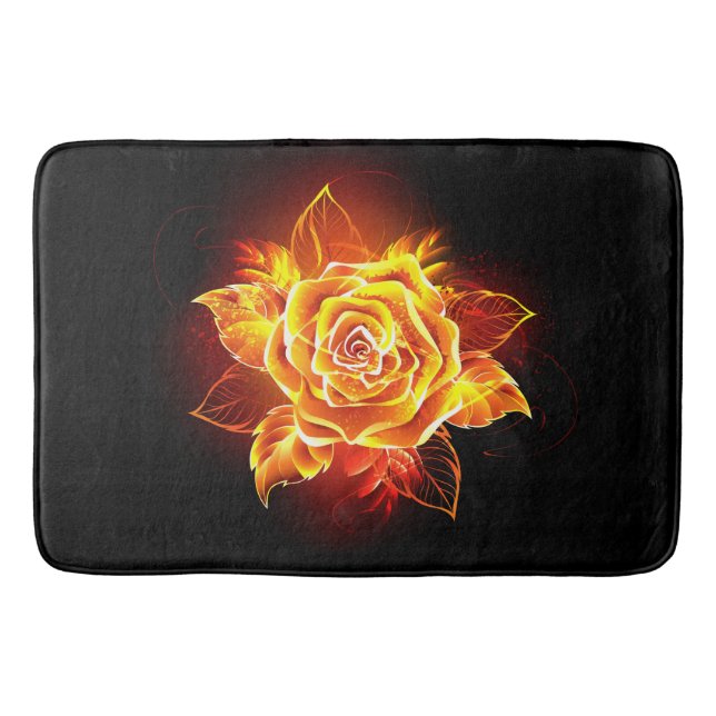Rose des blühenden Feuers Badematte (Vorderseite)