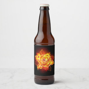 Rose des blühenden Feuers Bierflaschenetikett