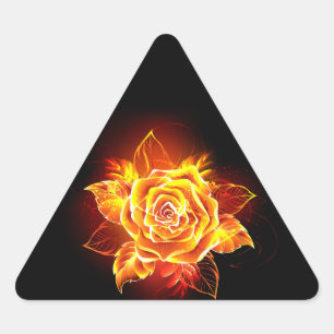 Rose des blühenden Feuers Dreieckiger Aufkleber