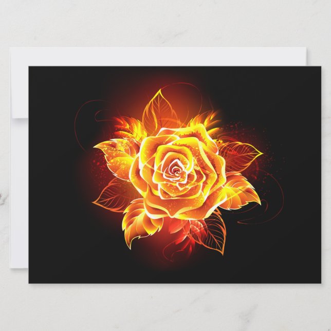 Rose des blühenden Feuers Einladung (Vorderseite)