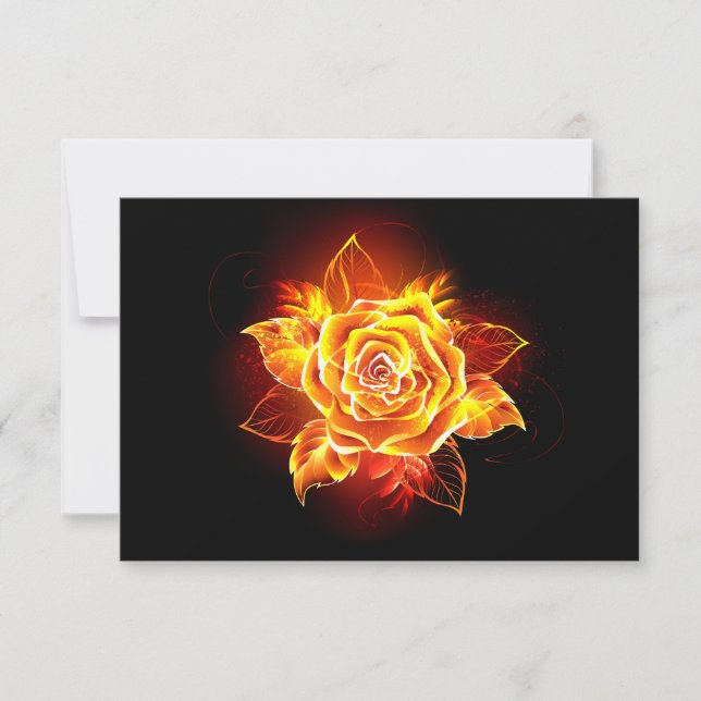 Rose des blühenden Feuers Einladung (Vorderseite)