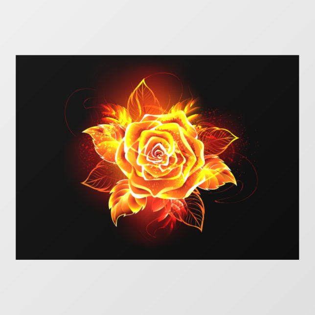 Rose des blühenden Feuers Fensteraufkleber (Blatt)
