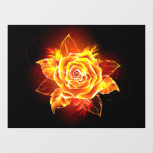 Rose des blühenden Feuers Fensteraufkleber