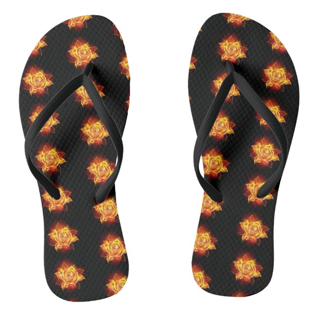 Rose des blühenden Feuers Flip Flops (Fußbett)