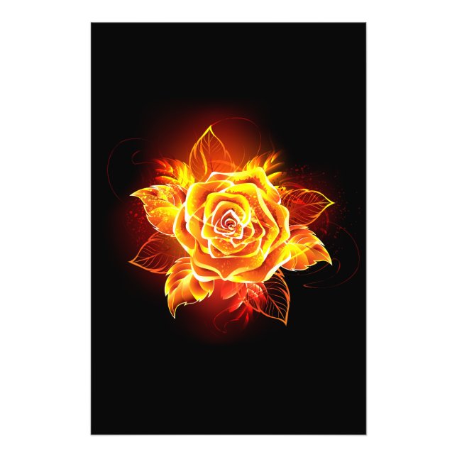 Rose des blühenden Feuers Fotodruck (Vorne)