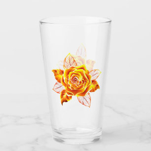 Rose des blühenden Feuers Glas