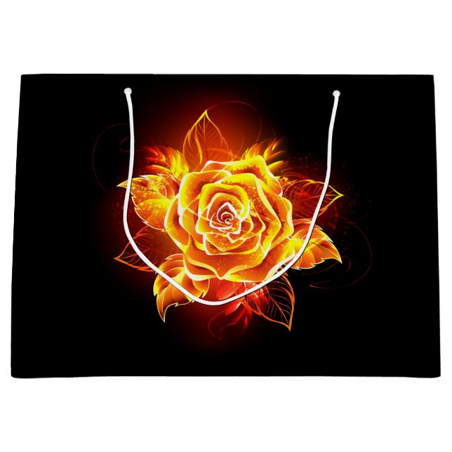 Rose des blühenden Feuers Große Geschenktüte (Vorderseite)