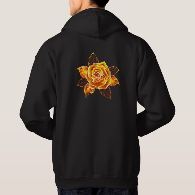 Rose des blühenden Feuers Hoodie (Rückseite)