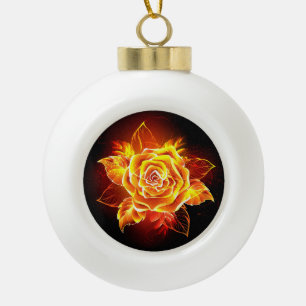 Rose des blühenden Feuers Keramik Kugel-Ornament