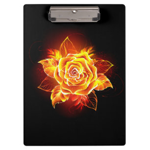 Rose des blühenden Feuers Klemmbrett