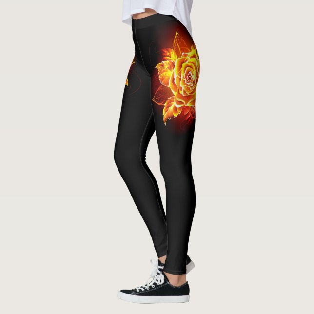Rose des blühenden Feuers Leggings (Links)