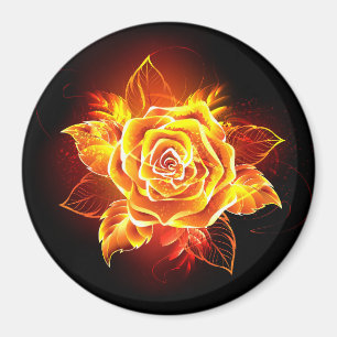 Rose des blühenden Feuers Magnet