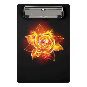 Rose des blühenden Feuers Mini Klemmbrett