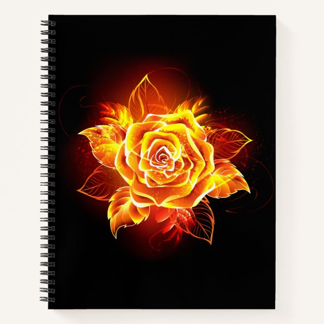 Rose des blühenden Feuers Notizbuch (Vorderseite)
