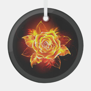 Rose des blühenden Feuers Ornament Aus Glas