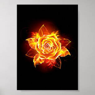 Rose des blühenden Feuers Poster