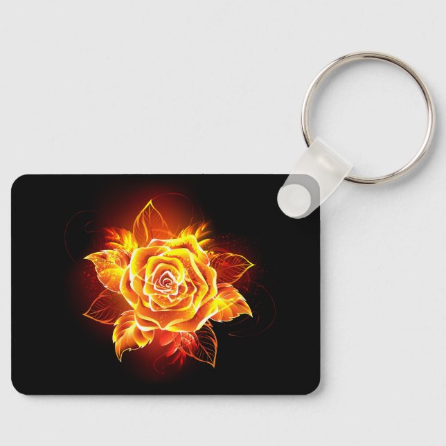 Rose des blühenden Feuers Schlüsselanhänger (Vorderseite)