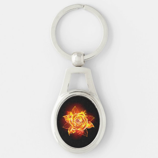 Rose des blühenden Feuers Schlüsselanhänger (Vorderseite)