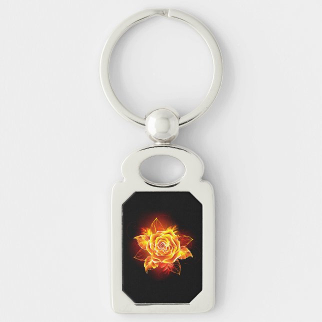 Rose des blühenden Feuers Schlüsselanhänger (Vorderseite)