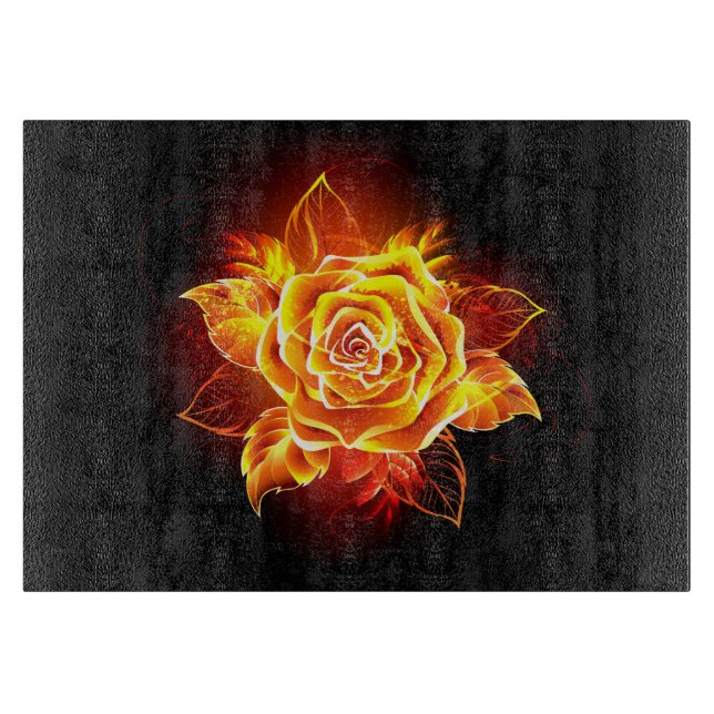 Rose des blühenden Feuers Schneidebrett (Vorderseite)
