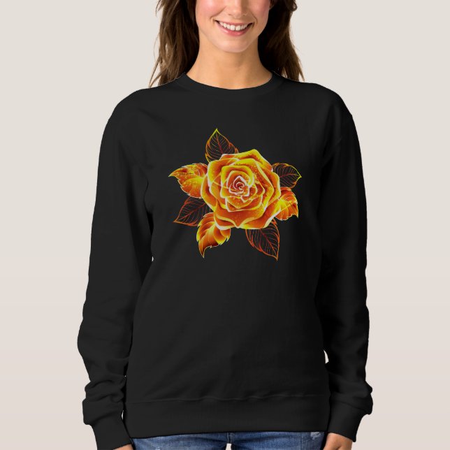 Rose des blühenden Feuers Sweatshirt (Vorderseite)