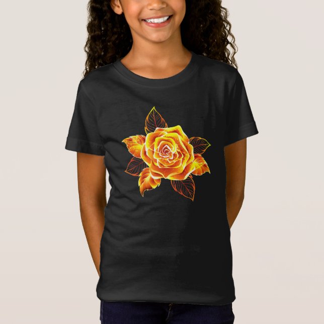 Rose des blühenden Feuers T-Shirt (Vorderseite)