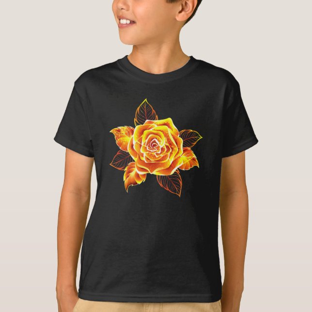 Rose des blühenden Feuers T-Shirt (Vorderseite)