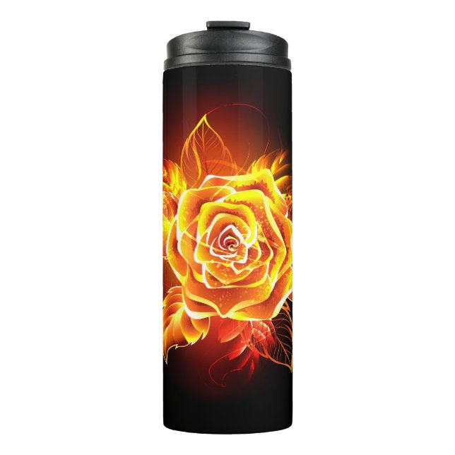 Rose des blühenden Feuers Thermosbecher (Vorderseite)