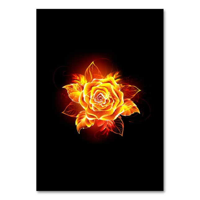 Rose des blühenden Feuers Tischnummer (Vorderseite)